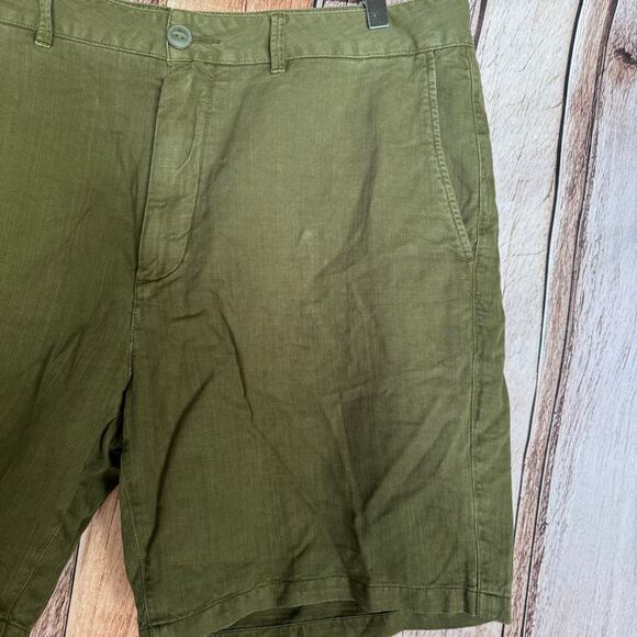 Flint and Tinder Shorts Cotton Linen Blend Green Size 36 Summer Classic Preppy - Picture 3 of 9